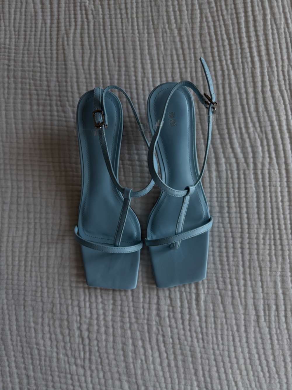 JW PEI Powder Blue Strappy Square-Toe Sandals